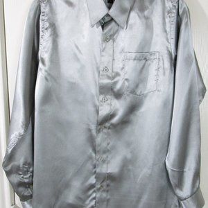 NWOT Daniel Ellissa Boy's Special Occasion Pewter Gray Metallic Dress Shirt, 16